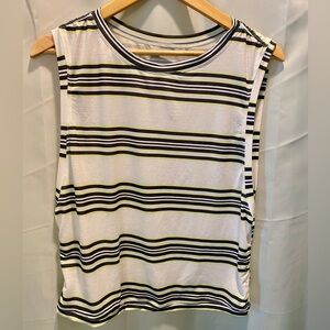 FP Movement Sport Mode Muscle Tank Top White Black & Lime Stripes